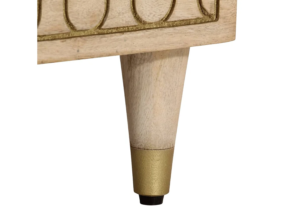 Fryrda  Comodino 40x33x46 cm in Legno Massello di Mango