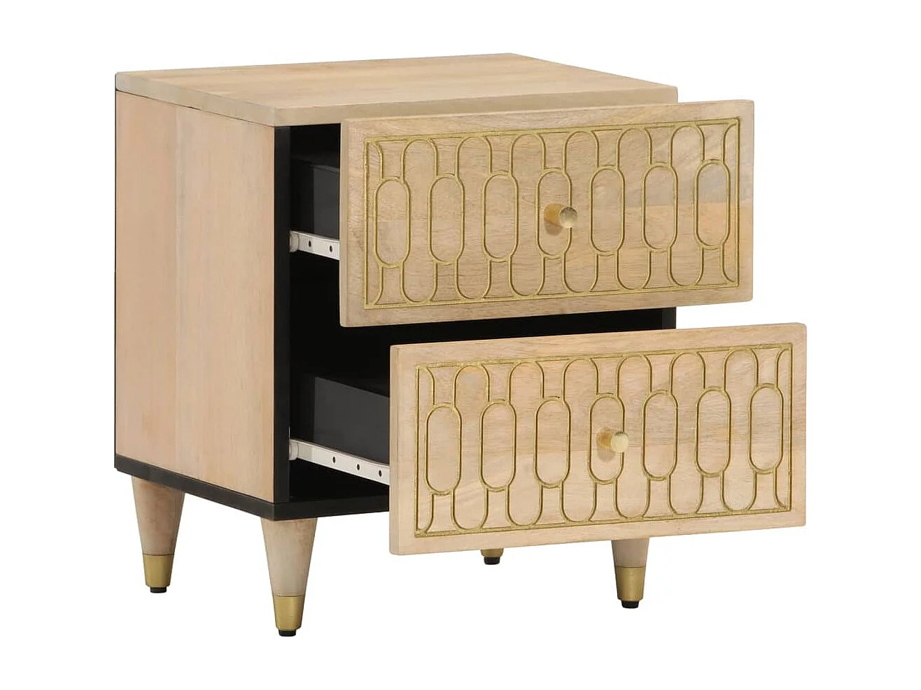 Fryrda  Nachttisch 40x33x46 cm Massivholz Mango