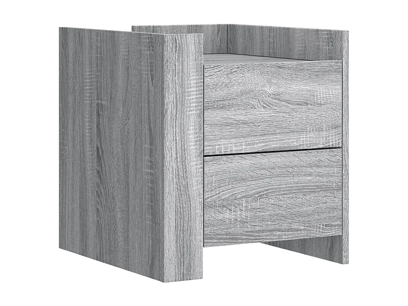 Boher  Table de chevet sonoma gris 45x50x50 cm bois d'ingénierie