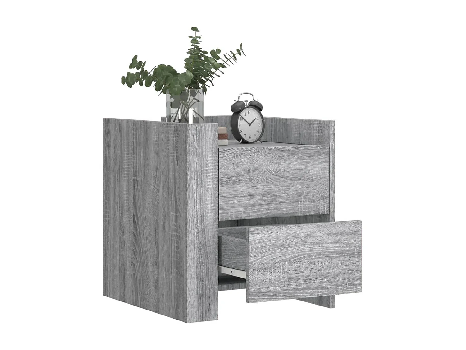 Boher  Table de chevet sonoma gris 45x50x50 cm bois d'ingénierie