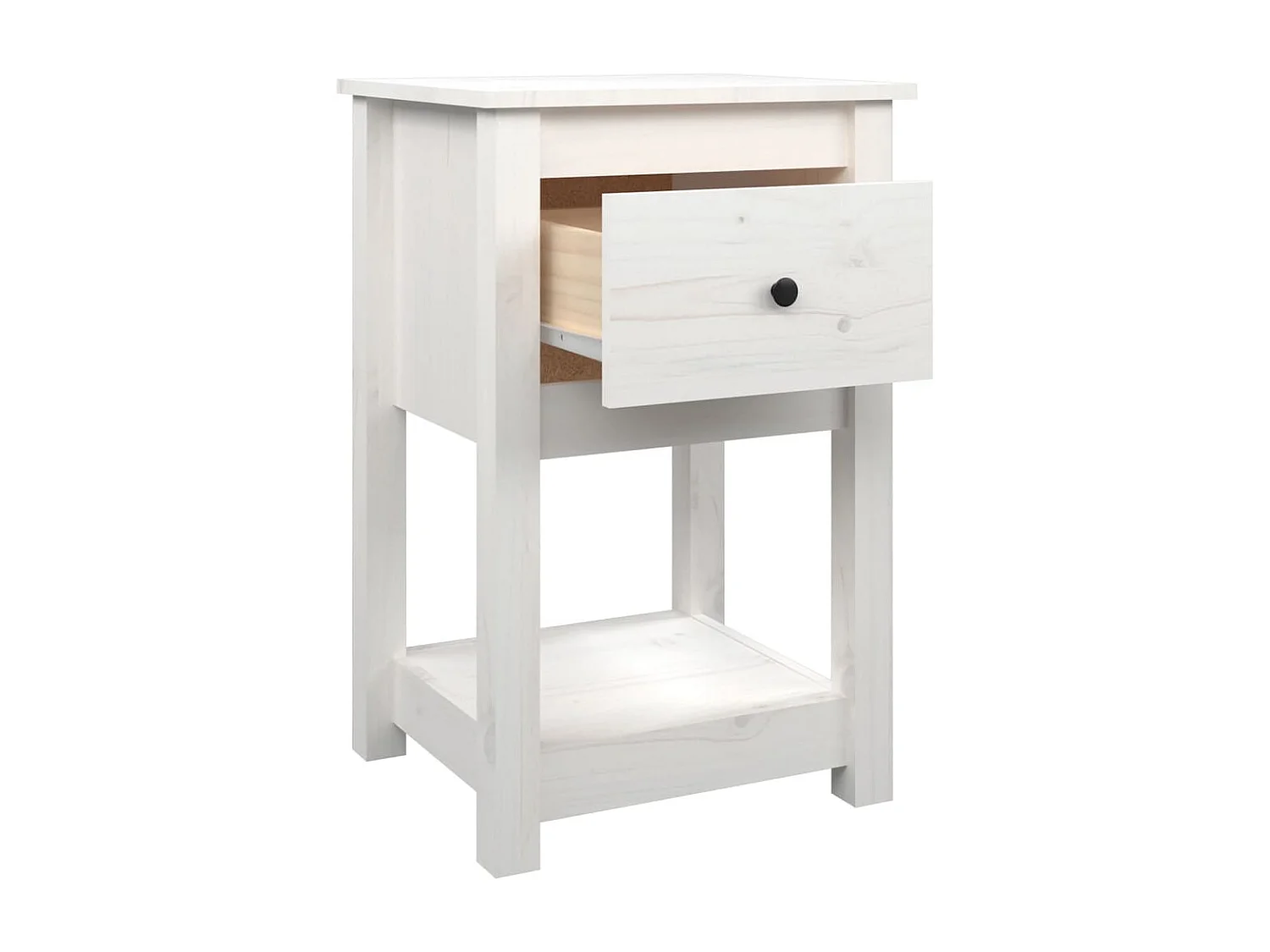 Fourmies  Table de chevet Blanc 40x35x61,5 cm Bois de pin massif