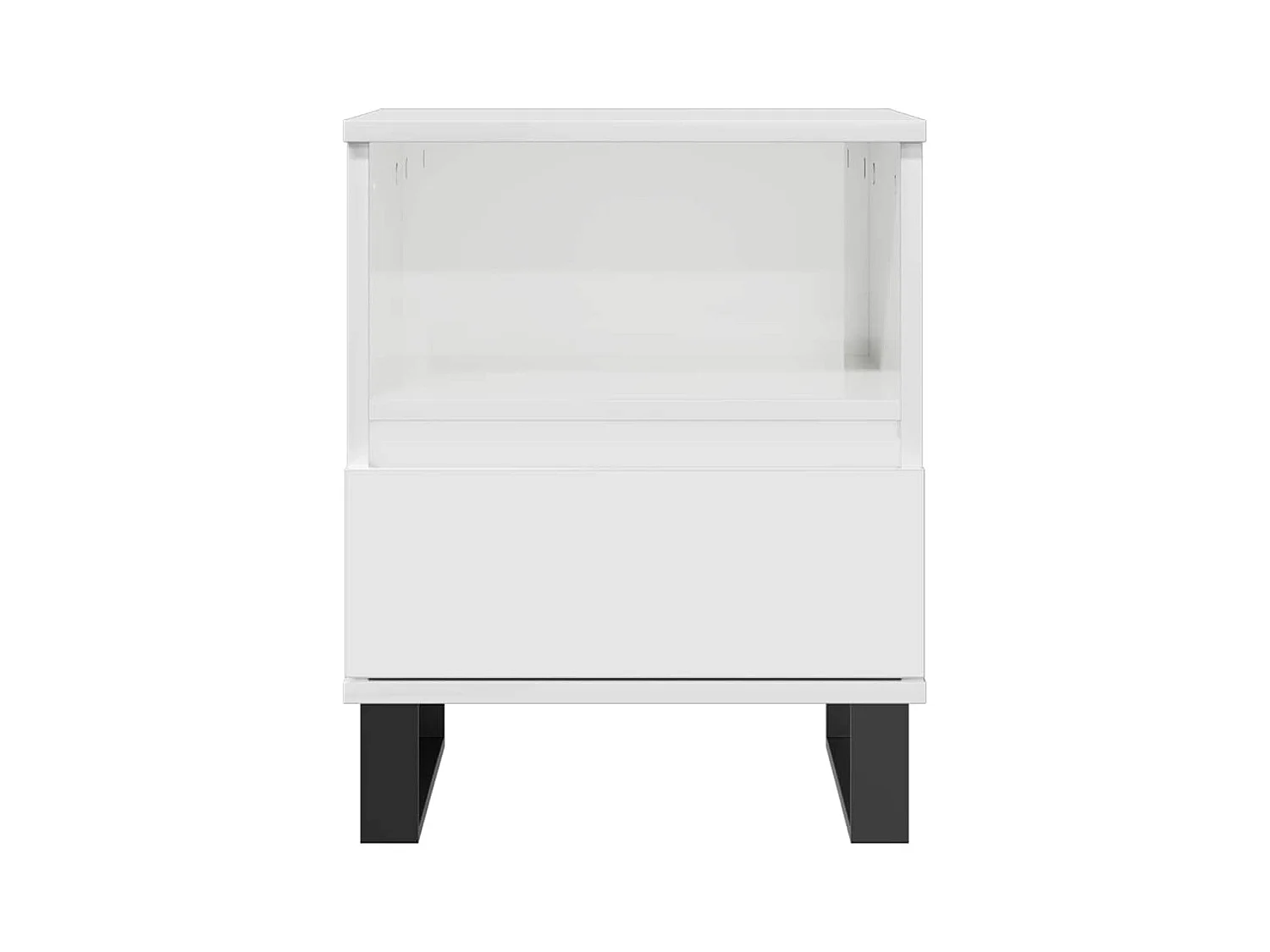 Pau  Table de chevet Blanc brillant 40x35x50 cm Bois d’ingénierie