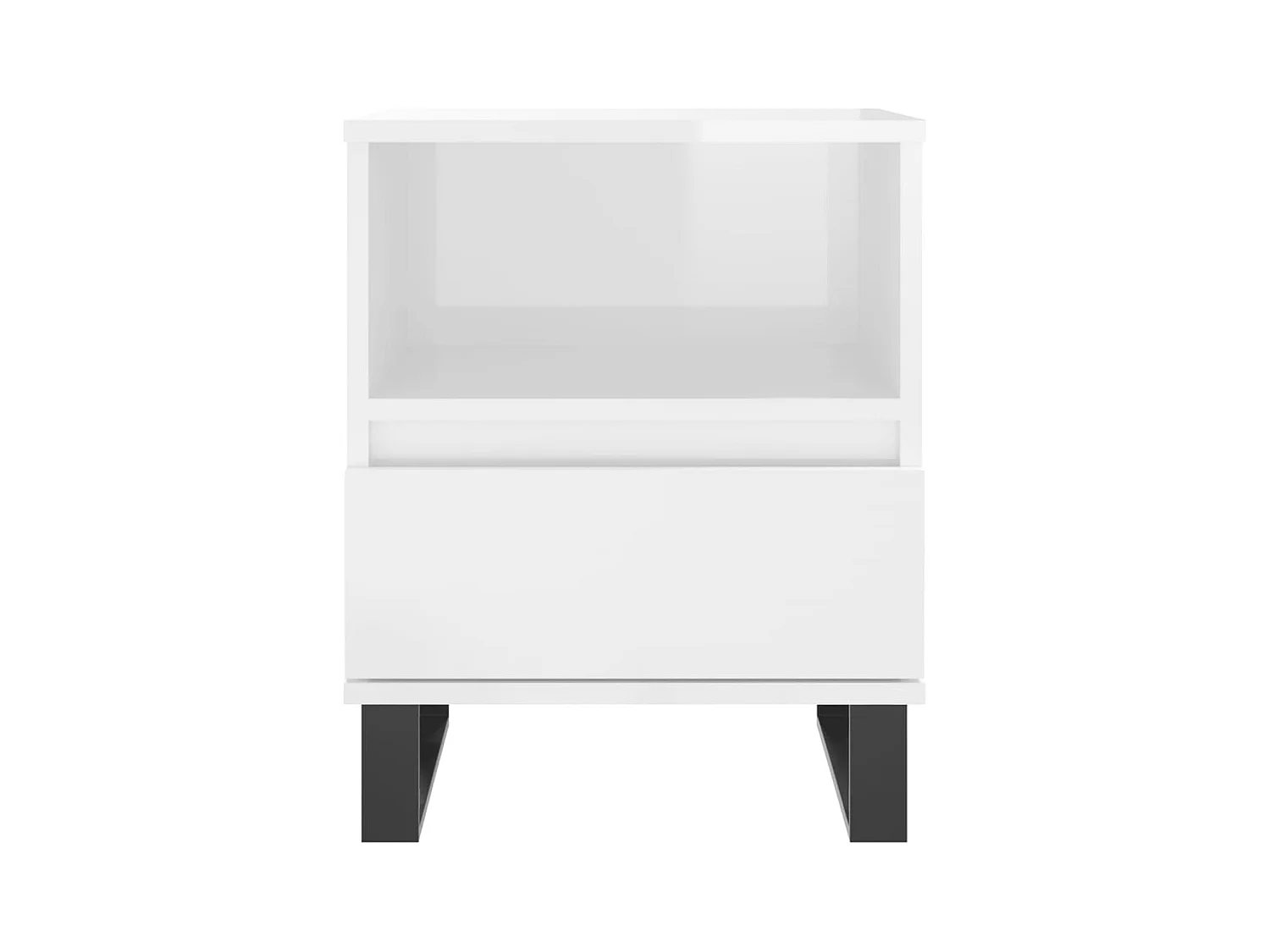 Pau  Table de chevet Blanc brillant 40x35x50 cm Bois d’ingénierie