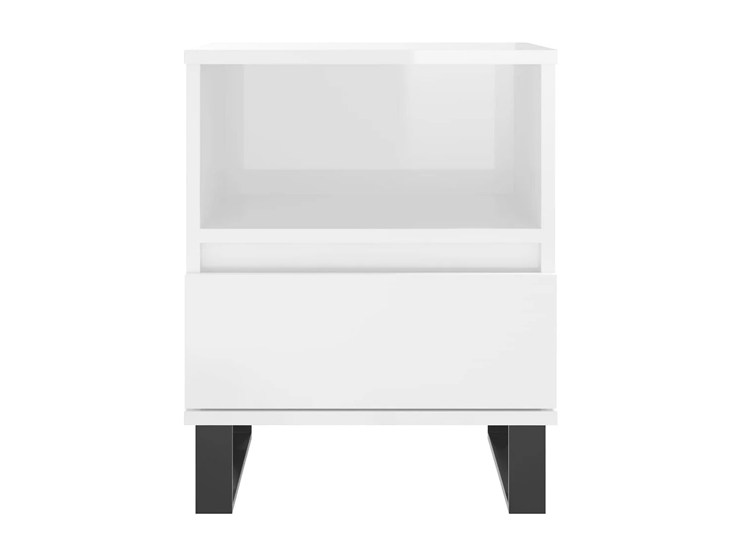 Pau  Table de chevet Blanc brillant 40x35x50 cm Bois d’ingénierie