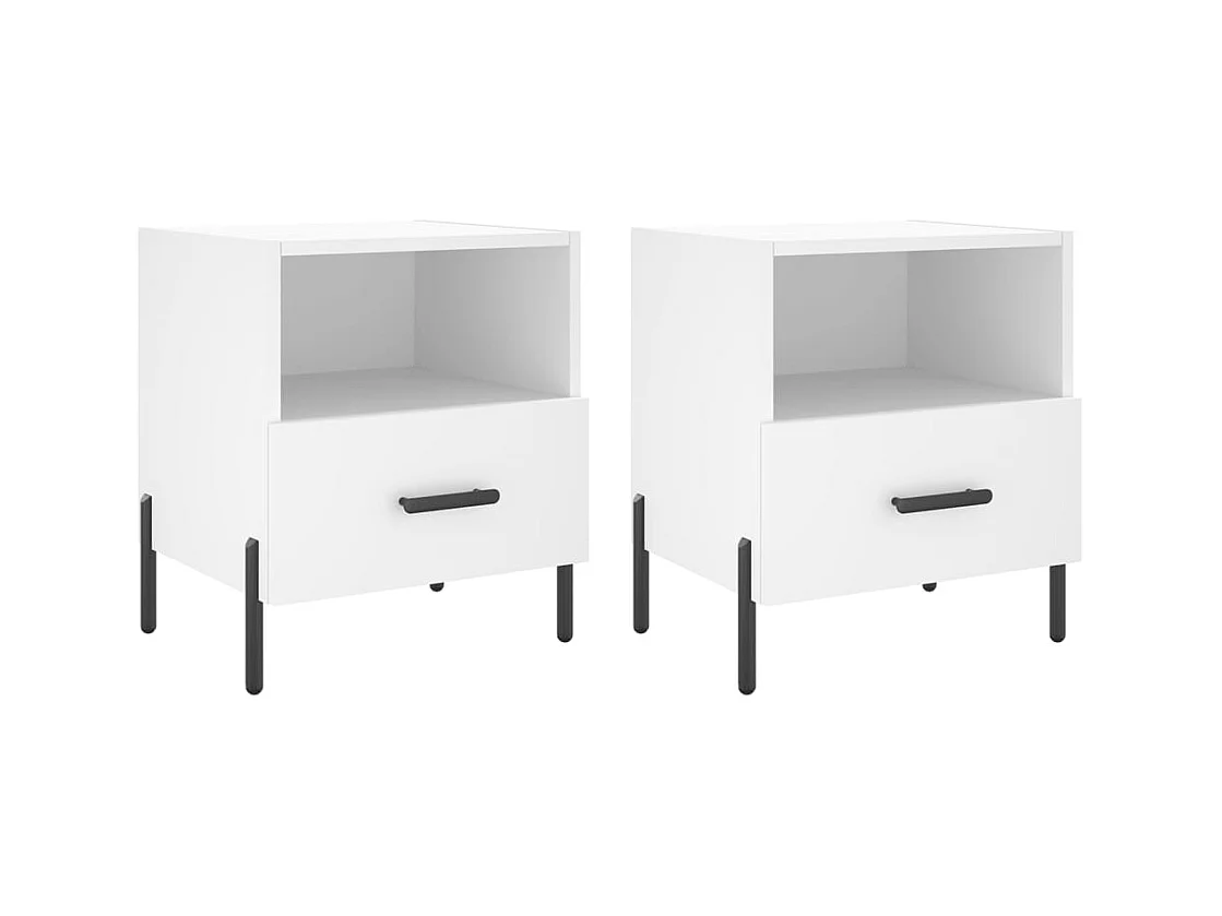 Gilda  Tables de chevet 2 pcs blanc 40x35x47,5 cm bois d’ingénierie