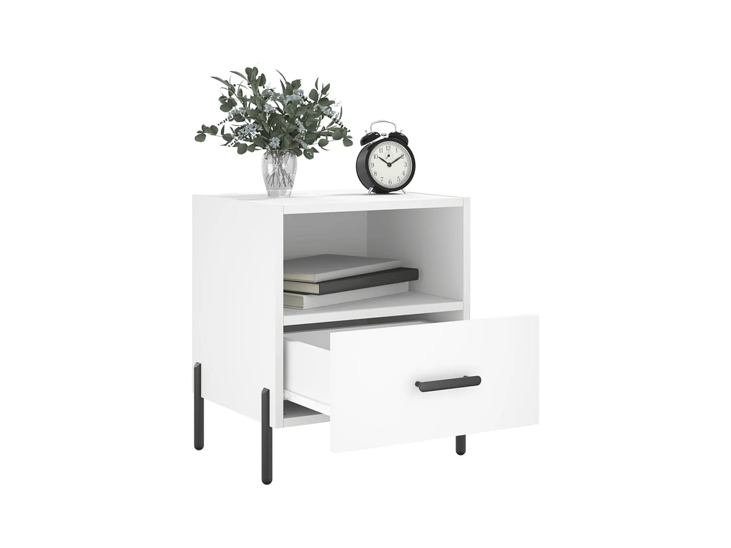 Gilda  Tables de chevet 2 pcs blanc 40x35x47,5 cm bois d’ingénierie