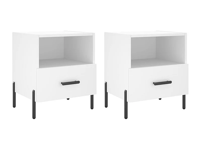 Gilda  Tables de chevet 2 pcs blanc 40x35x47,5 cm bois d’ingénierie