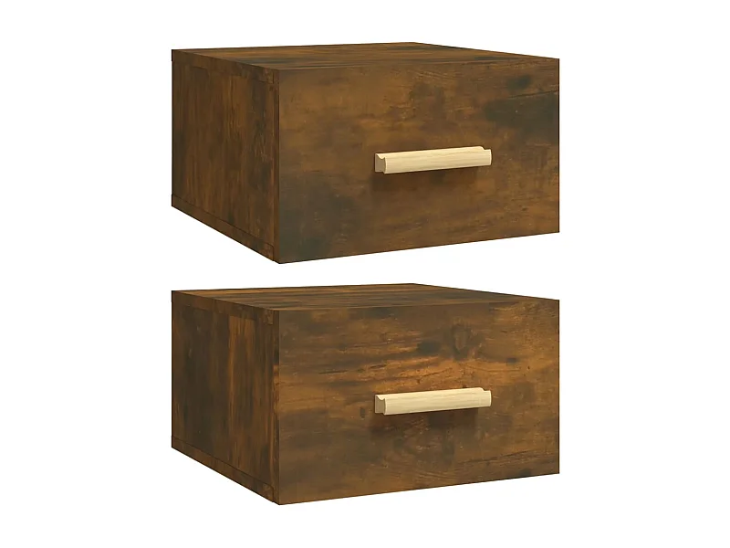 Cody  Tables de chevet murales 2 pcs chêne fumé 35x35x20 cm