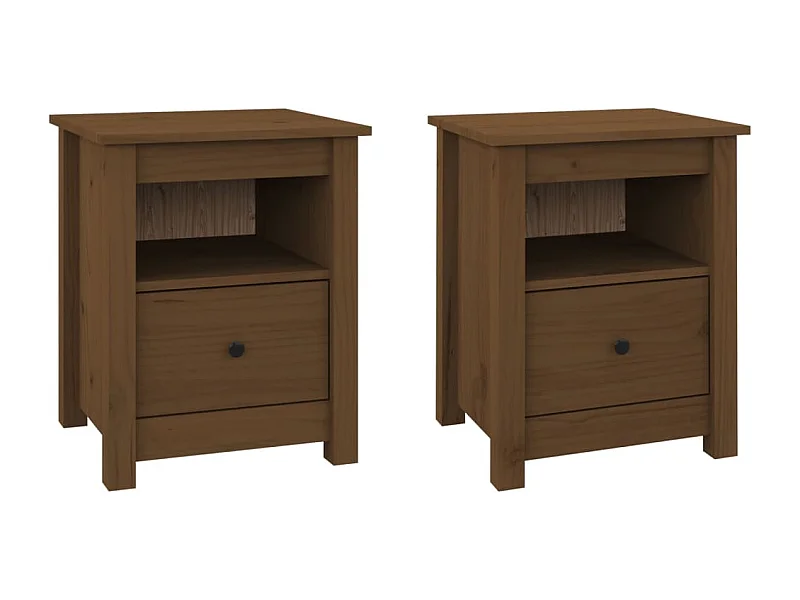 Aldino  Tables de chevet 2pcs Marron miel 40x35x49cm Bois de pin massif