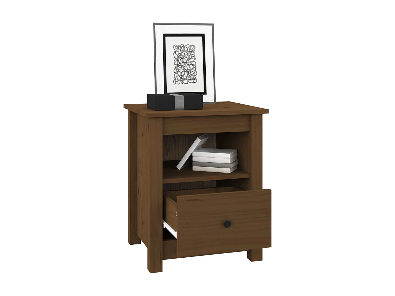 Aldino  Tables de chevet 2pcs Marron miel 40x35x49cm Bois de pin massif