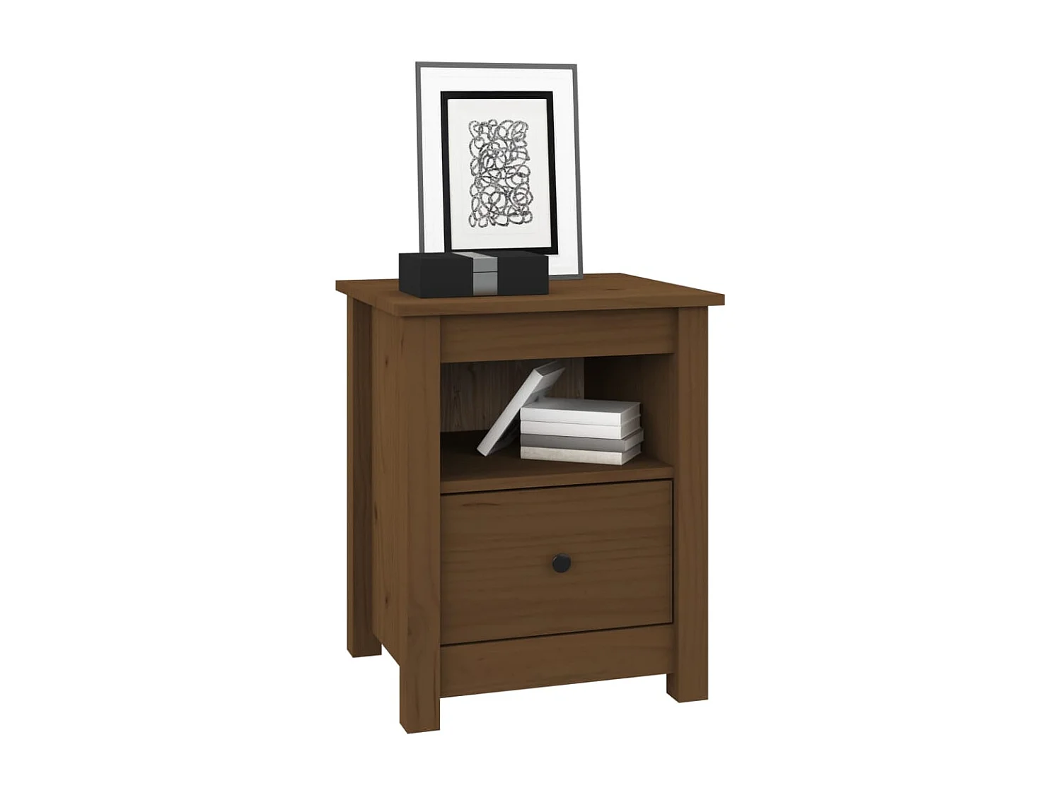 Aldino  Tables de chevet 2pcs Marron miel 40x35x49cm Bois de pin massif