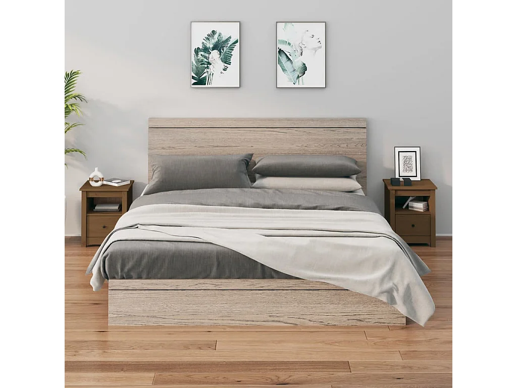 Aldino  Nachttische 2 Stk. Honigbraun 40x35x49 cm Massivholz Kiefer