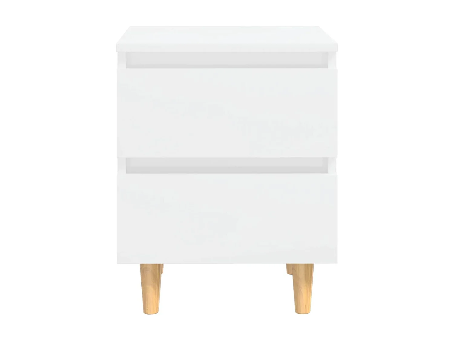 Kutztown  Table de chevet avec pieds en pin Blanc brillant 40x35x50 cm