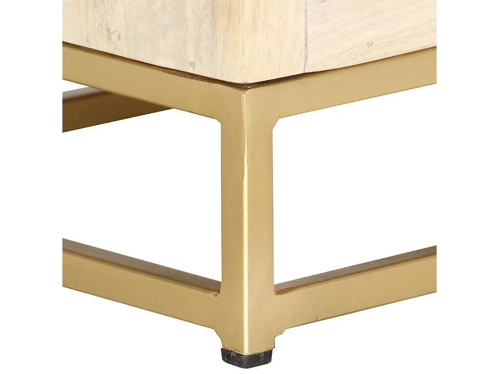 Garden Furniture -  Comodino Oro 40x30x50 cm in Legno Massello di Mango