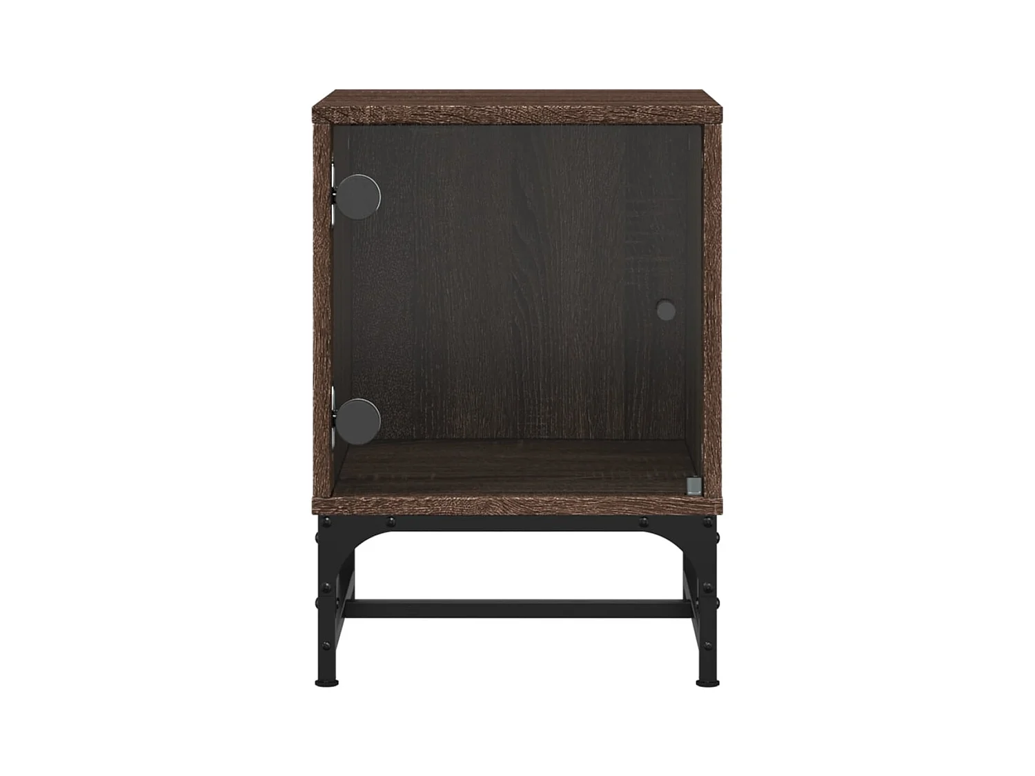 Brussels  Table de chevet avec porte en verre chêne marron 35x37x50 cm