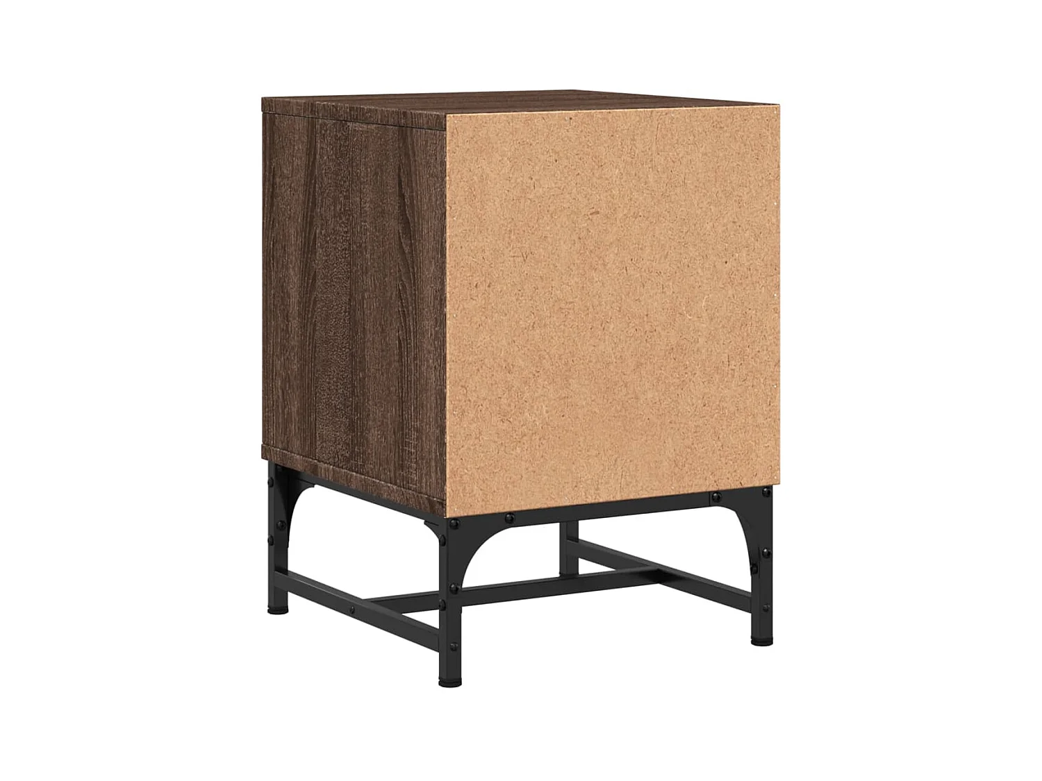 Brussels  Table de chevet avec porte en verre chêne marron 35x37x50 cm