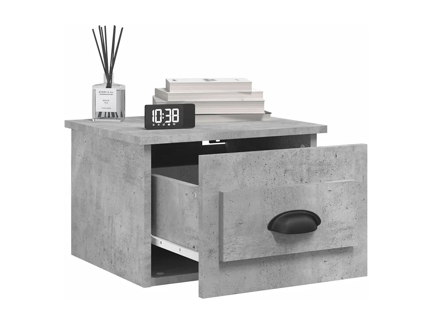 Boven-Leeuwen  Tables de chevet murales 2 pcs gris béton 41,5x36x28 cm