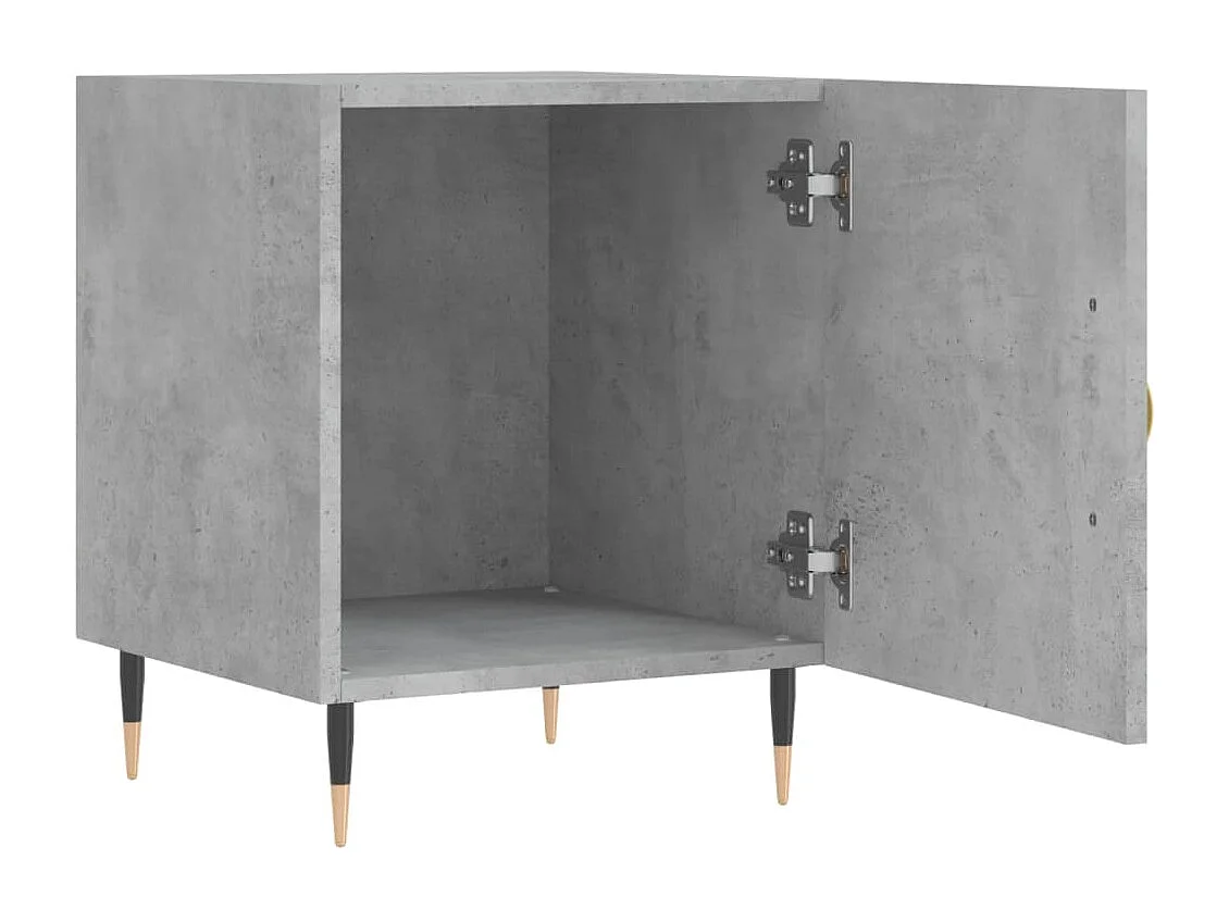 Hayke  Tables de chevet 2 pcs gris béton 40x40x50 cm bois d’ingénierie