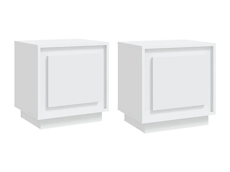 Jordy  Tables de chevet 2 pcs blanc 44x35x45 cm bois d'ingénierie