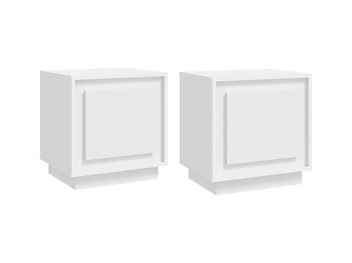 Jordy  Tables de chevet 2 pcs blanc 44x35x45 cm bois d'ingénierie