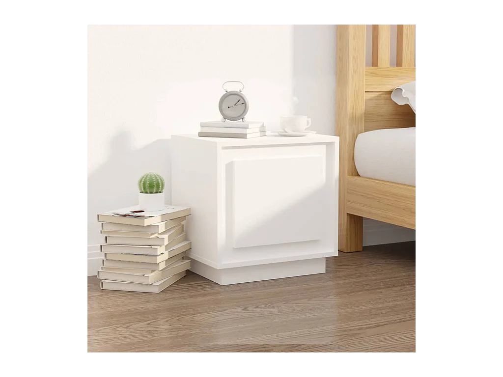 Jordy  Tables de chevet 2 pcs blanc 44x35x45 cm bois d'ingénierie