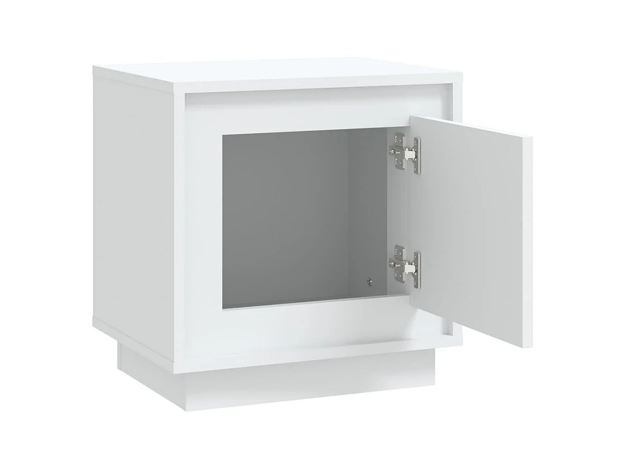 Jordy  Tables de chevet 2 pcs blanc 44x35x45 cm bois d'ingénierie