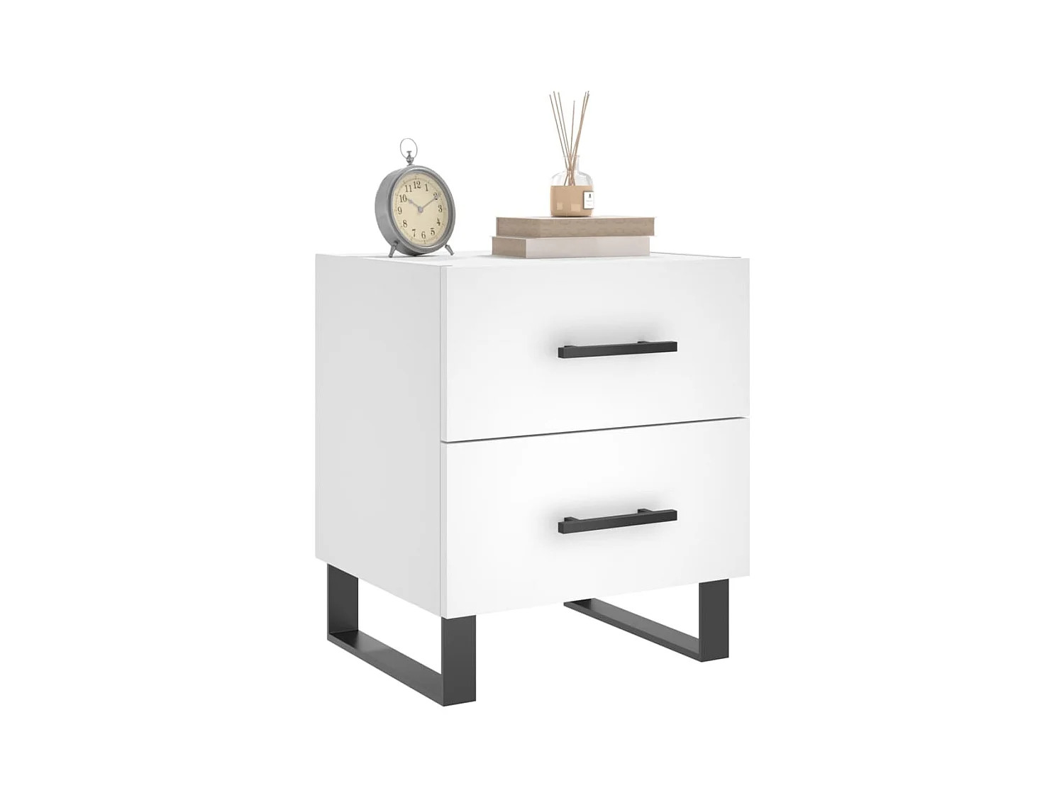 Cennet  Tables de chevet 2 pcs blanc 40x35x47,5 cm bois d’ingénierie