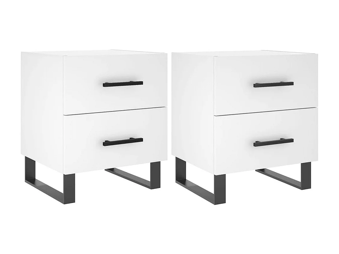 Cennet  Tables de chevet 2 pcs blanc 40x35x47,5 cm bois d’ingénierie