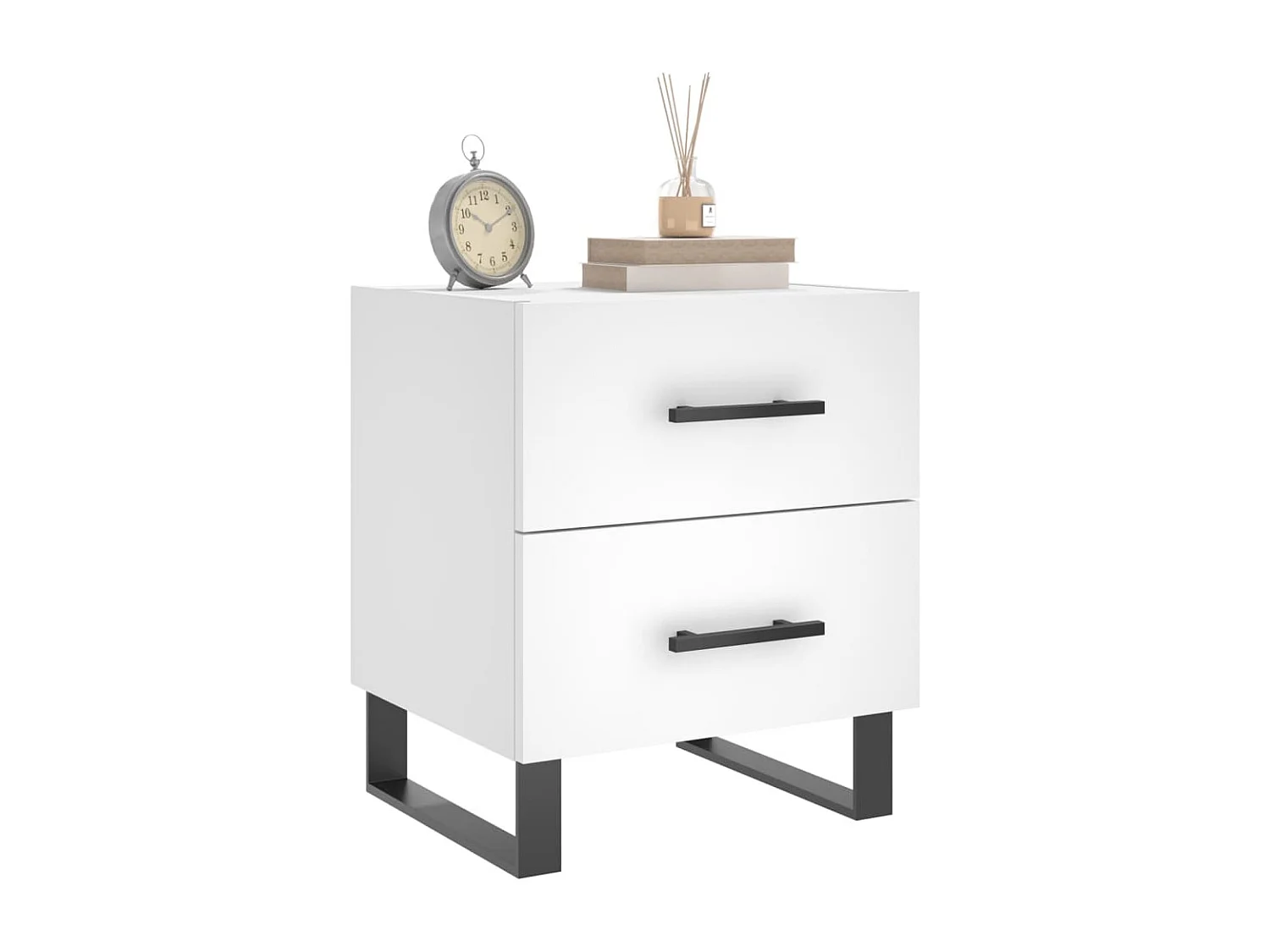 Cennet  Tables de chevet 2 pcs blanc 40x35x47,5 cm bois d’ingénierie