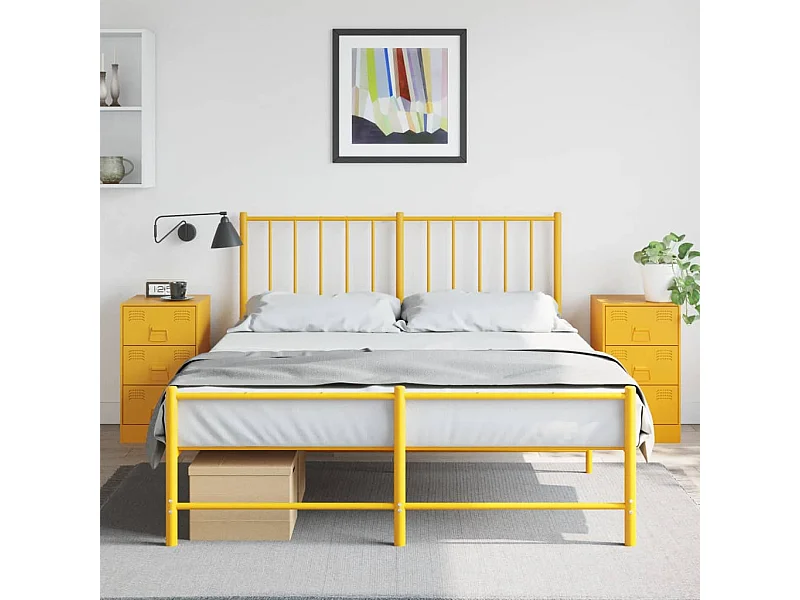 Hereford  Tables de chevet 2 pcs jaune moutarde 34,5x39x62 cm acier