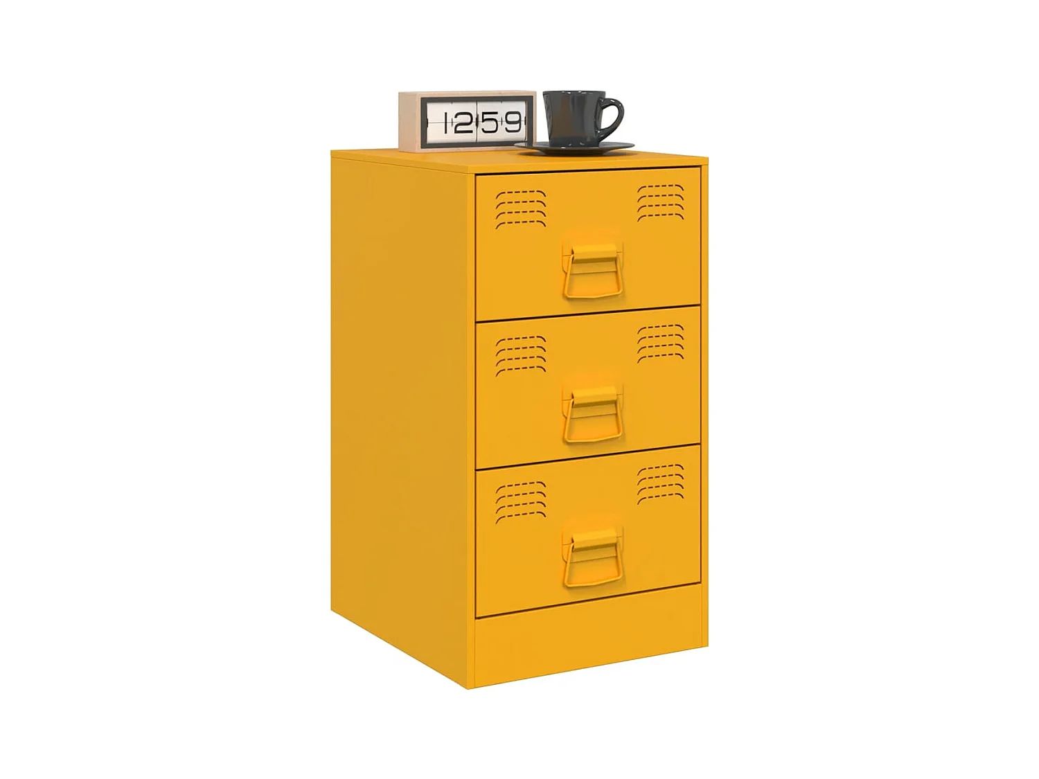 Hereford  Tables de chevet 2 pcs jaune moutarde 34,5x39x62 cm acier