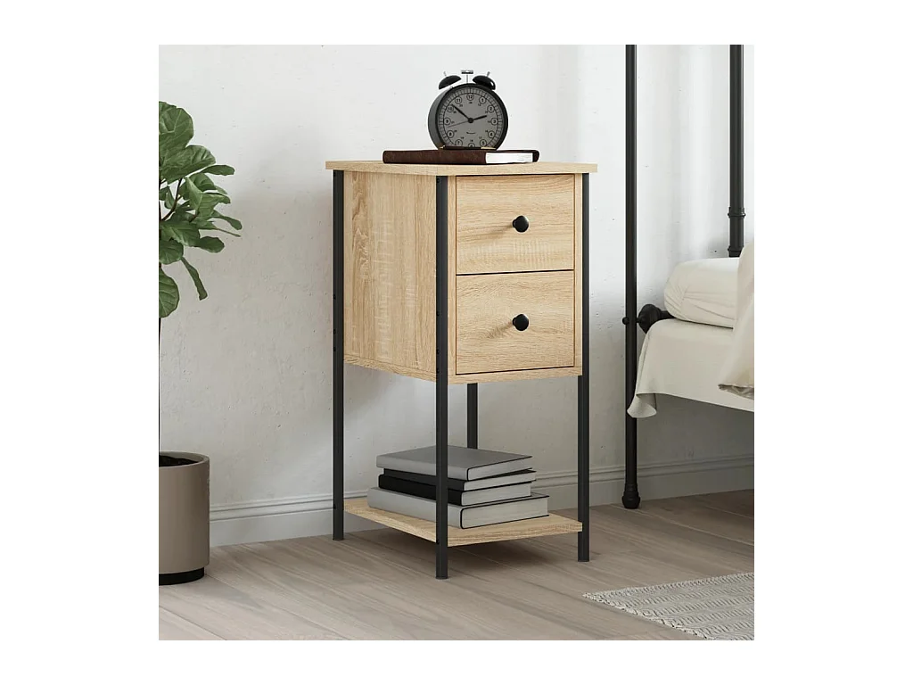 Portici  Nachtkastje 32x42x70 cm bewerkt hout sonoma eikenkleurig