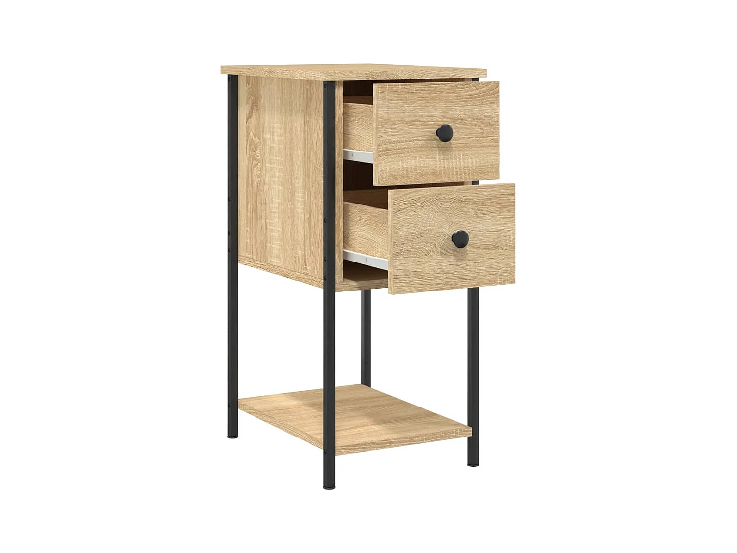 Portici  Nachtkastje 32x42x70 cm bewerkt hout sonoma eikenkleurig