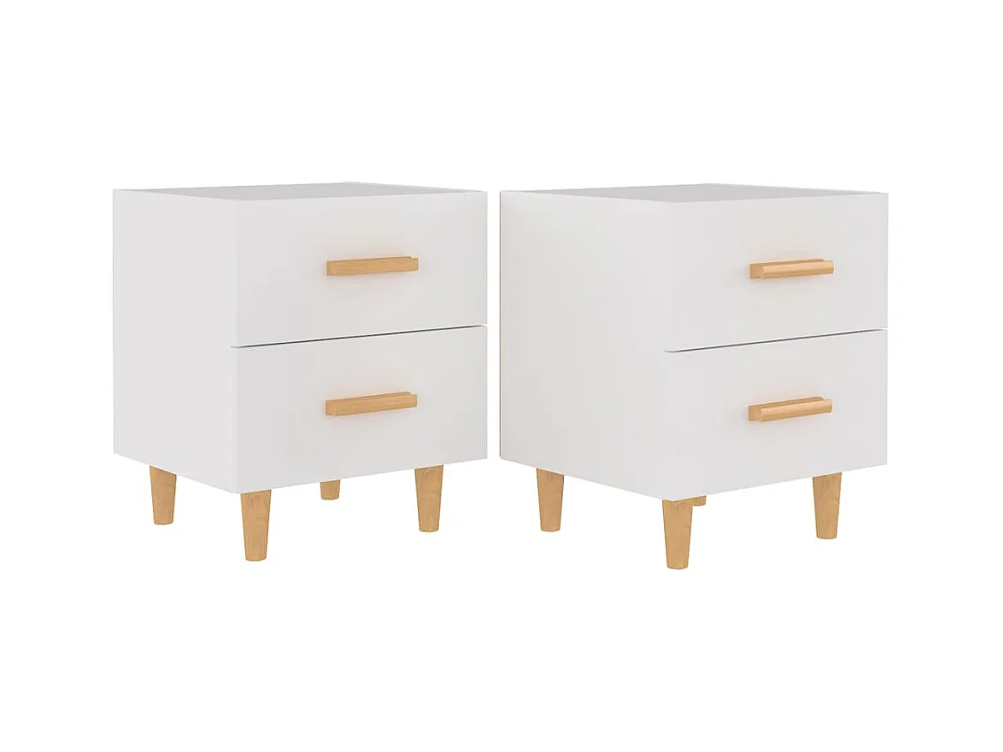 Ferrara  Tables de chevet 2 pcs Blanc 40x35x47,5 cm