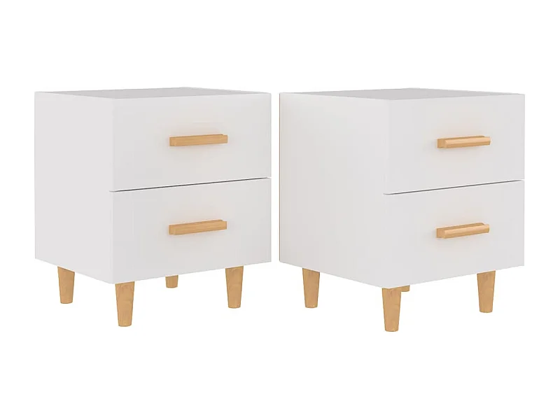 Ferrara  Tables de chevet 2 pcs Blanc 40x35x47,5 cm