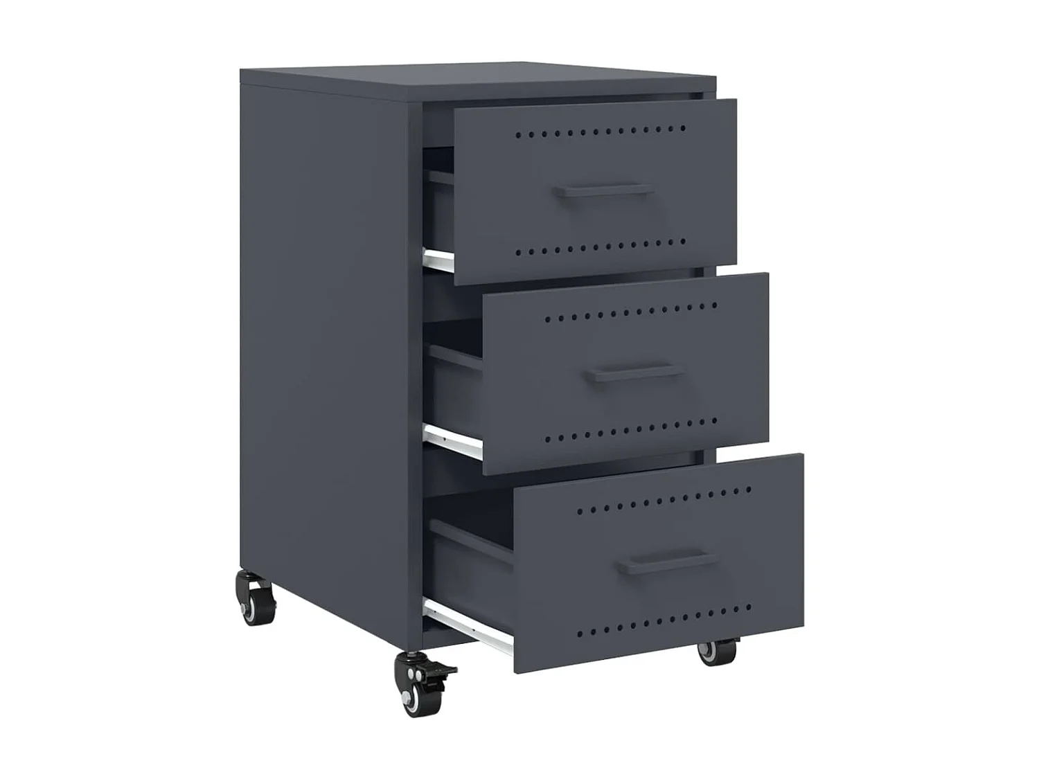 Elandir  Table de chevet anthracite 36x39x59 cm acier