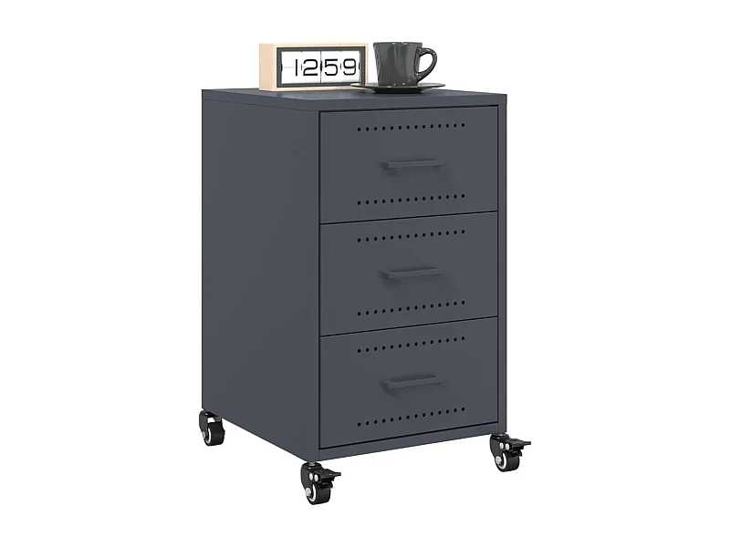 Elandir  Table de chevet anthracite 36x39x59 cm acier