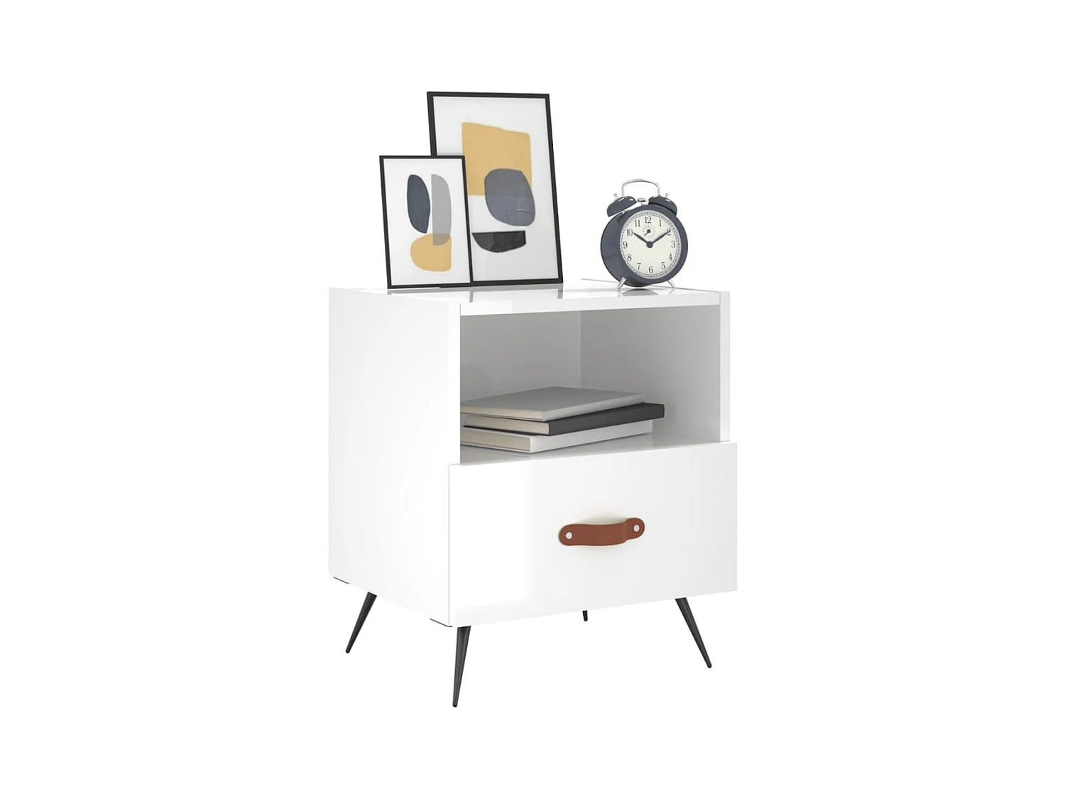 Cala  Tables de chevet 2 pcs blanc brillant 40x35x47,5 cm