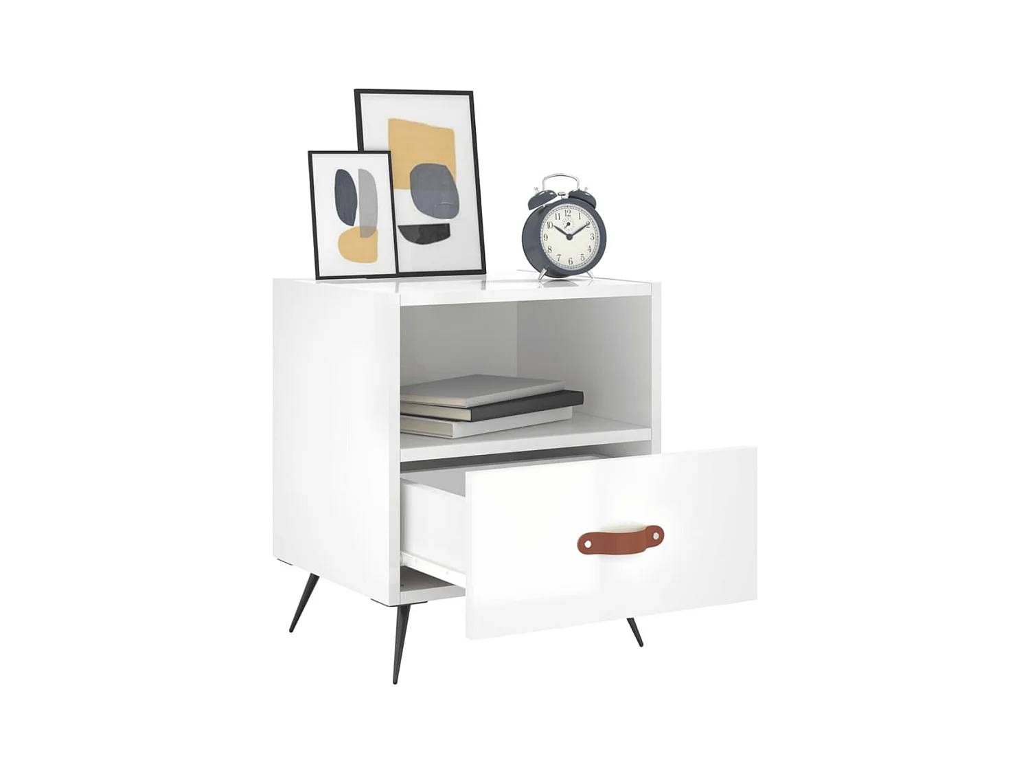 Cala  Tables de chevet 2 pcs blanc brillant 40x35x47,5 cm