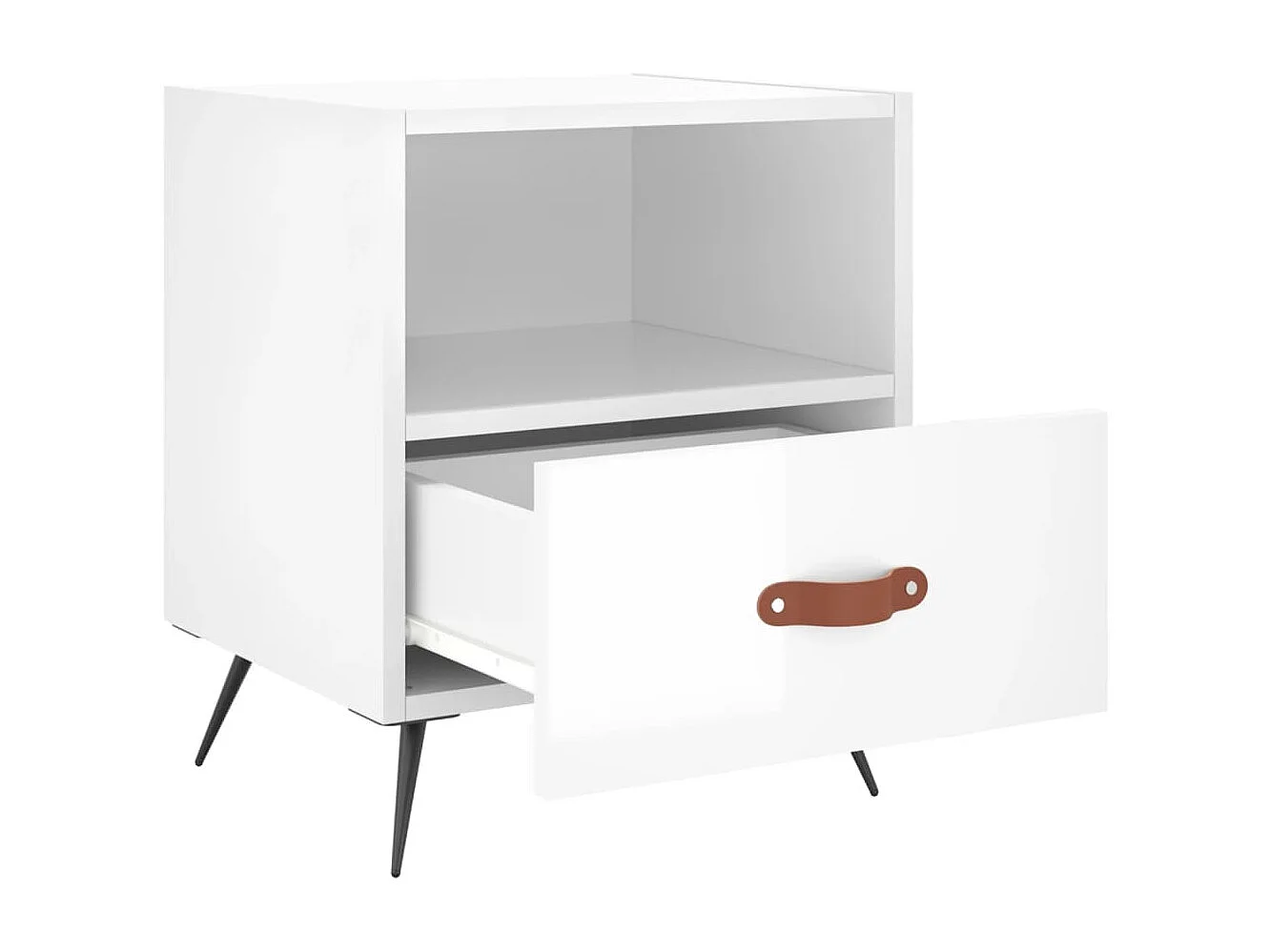 Cala  Tables de chevet 2 pcs blanc brillant 40x35x47,5 cm