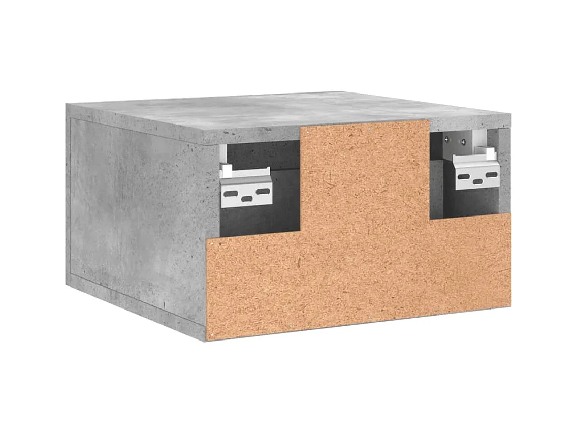 Ulfvin  Table de chevet murale gris béton 35x35x20 cm