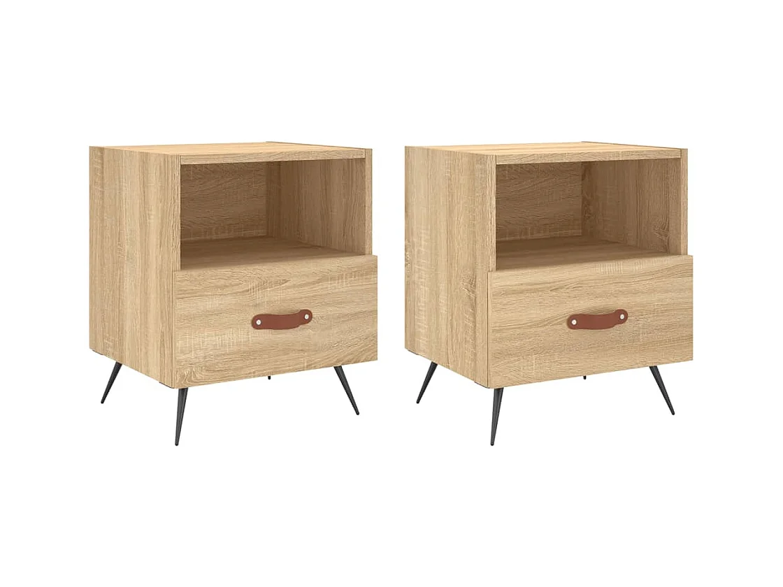 Cala  Tables de chevet 2 pcs chêne sonoma 40x35x47,5 cm