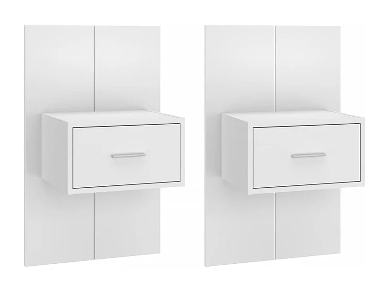 Saffira  Tables de chevet murales 2 pcs Blanc