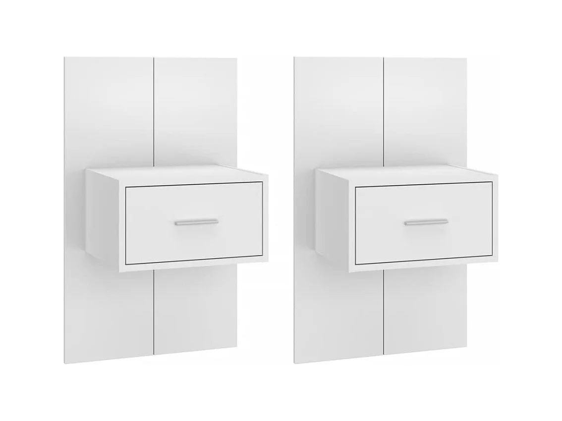 Saffira  Tables de chevet murales 2 pcs Blanc