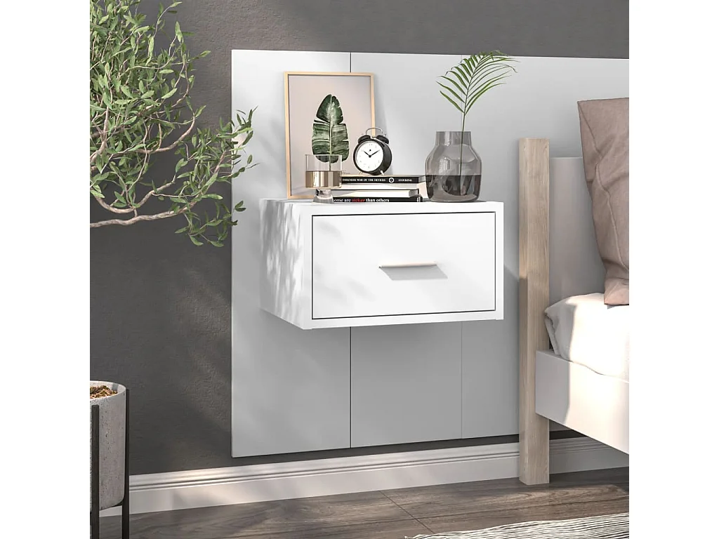 Saffira  Tables de chevet murales 2 pcs Blanc