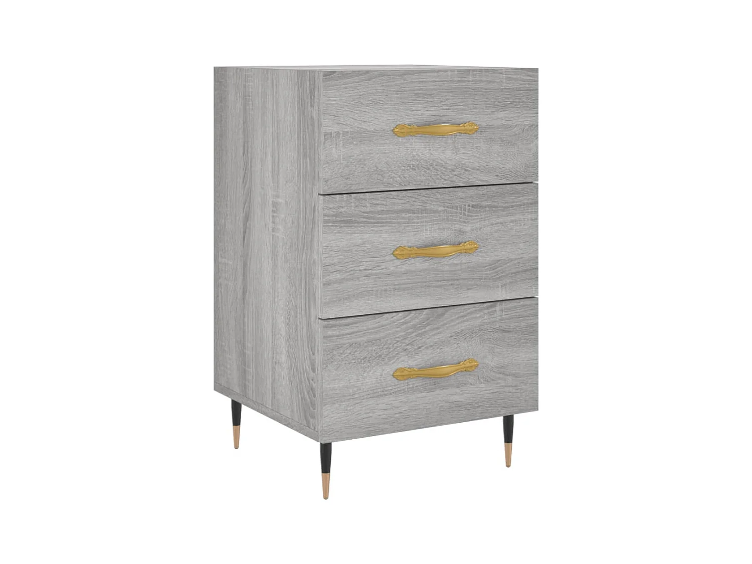 Maria Elise  Comodino Grigio Sonoma 40x40x66 cm in Legno Multistrato