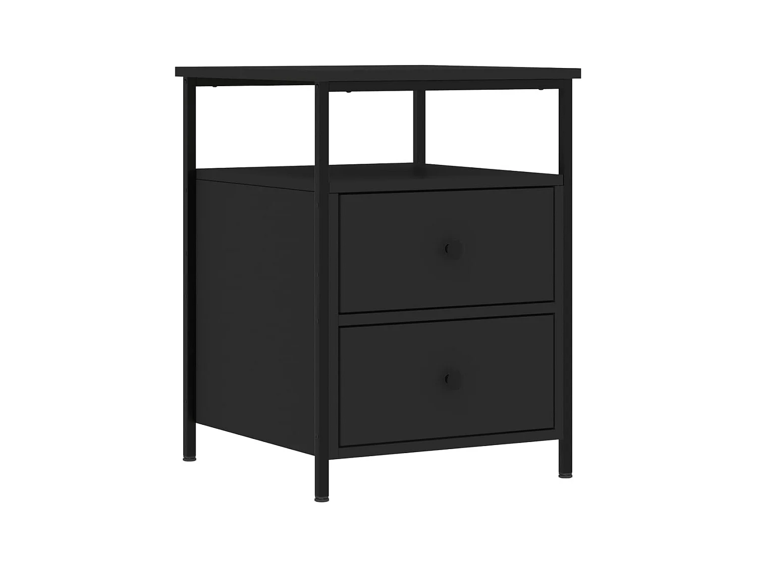 Janora  Table de chevet noir 44x45x60 cm bois d’ingénierie