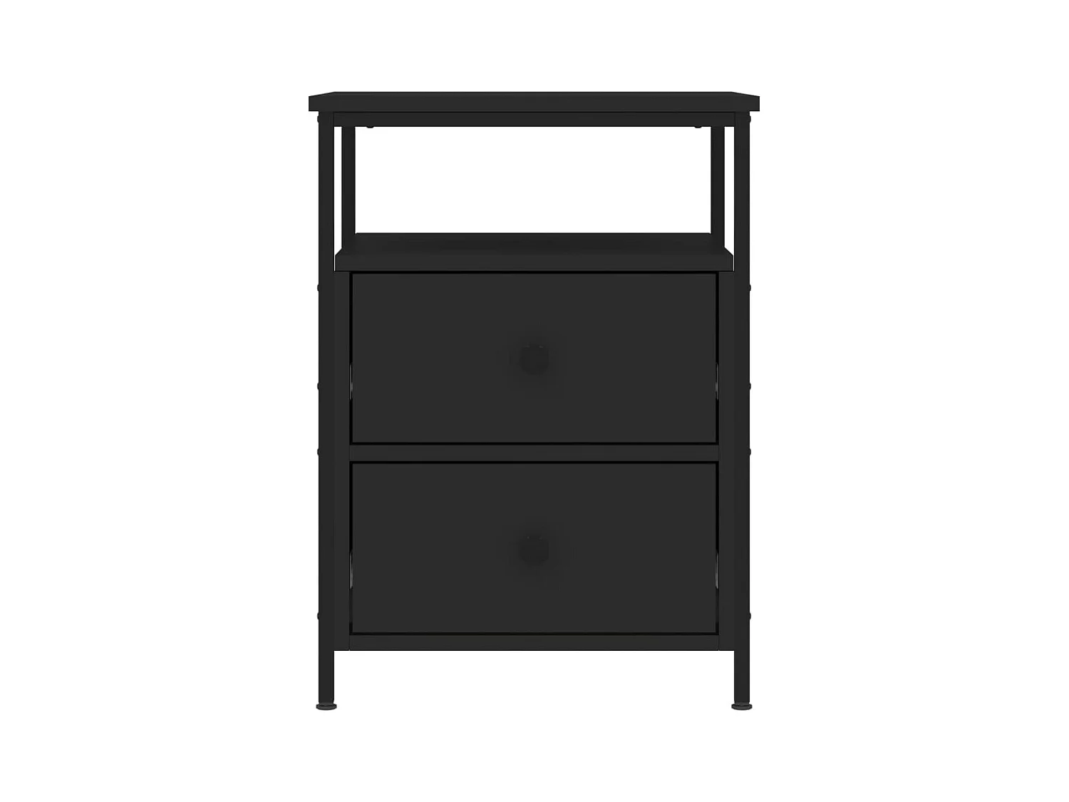 Janora  Table de chevet noir 44x45x60 cm bois d’ingénierie