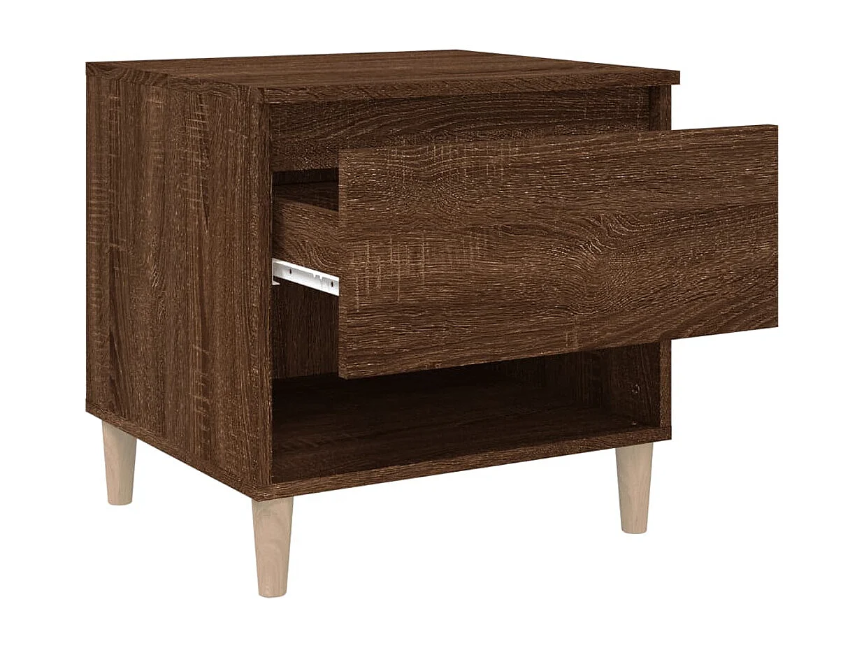 Galorn  Tables de chevet 2 pcs Chêne brun 50x46x50 cm Bois d’ingénierie