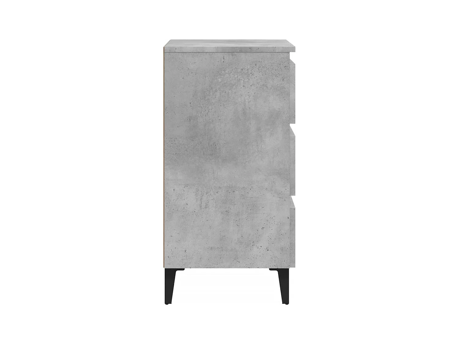 Artan  Table de chevet avec pieds en métal gris béton 40x35x69 cm